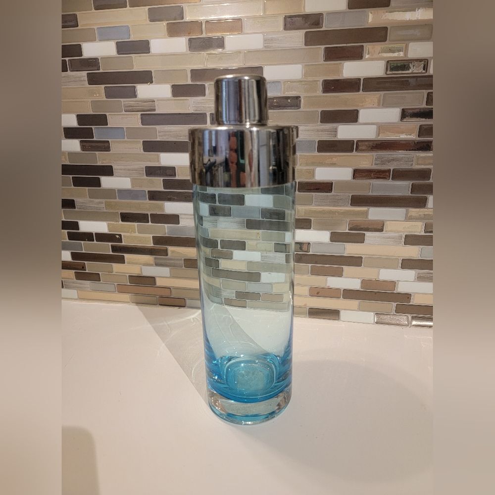 Z Gallerie Cocktail Shaker Blue Column